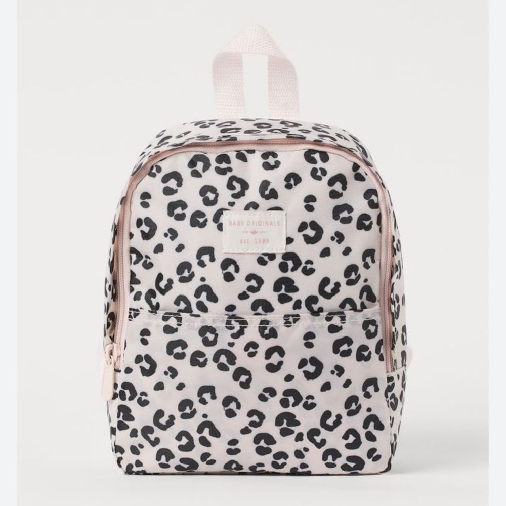 H&M Pink and Black Leopard Print Kids Backpack